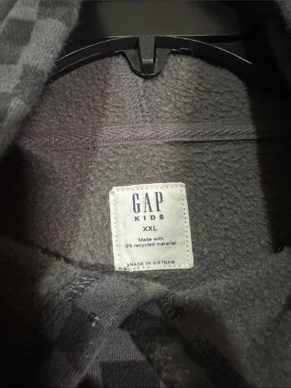 GAP Dark Gray Checkerboard Hoodie & Joggers. Like New. Size Boys XXL.